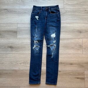 High Rise Distressed Skinny Jeans